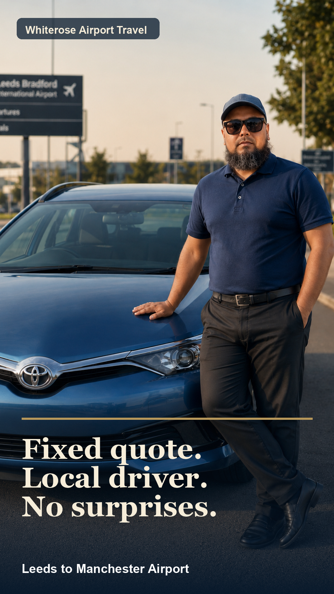Vertical Story and Reels airport transfer ad creative